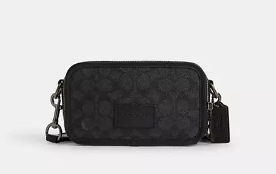 [S] COACH QB/CHARCOAL/BLACK CW365 WYATT CROSSBODY BAG IN SIGNATURE CANVAS, 196395547890 (SCO1222)