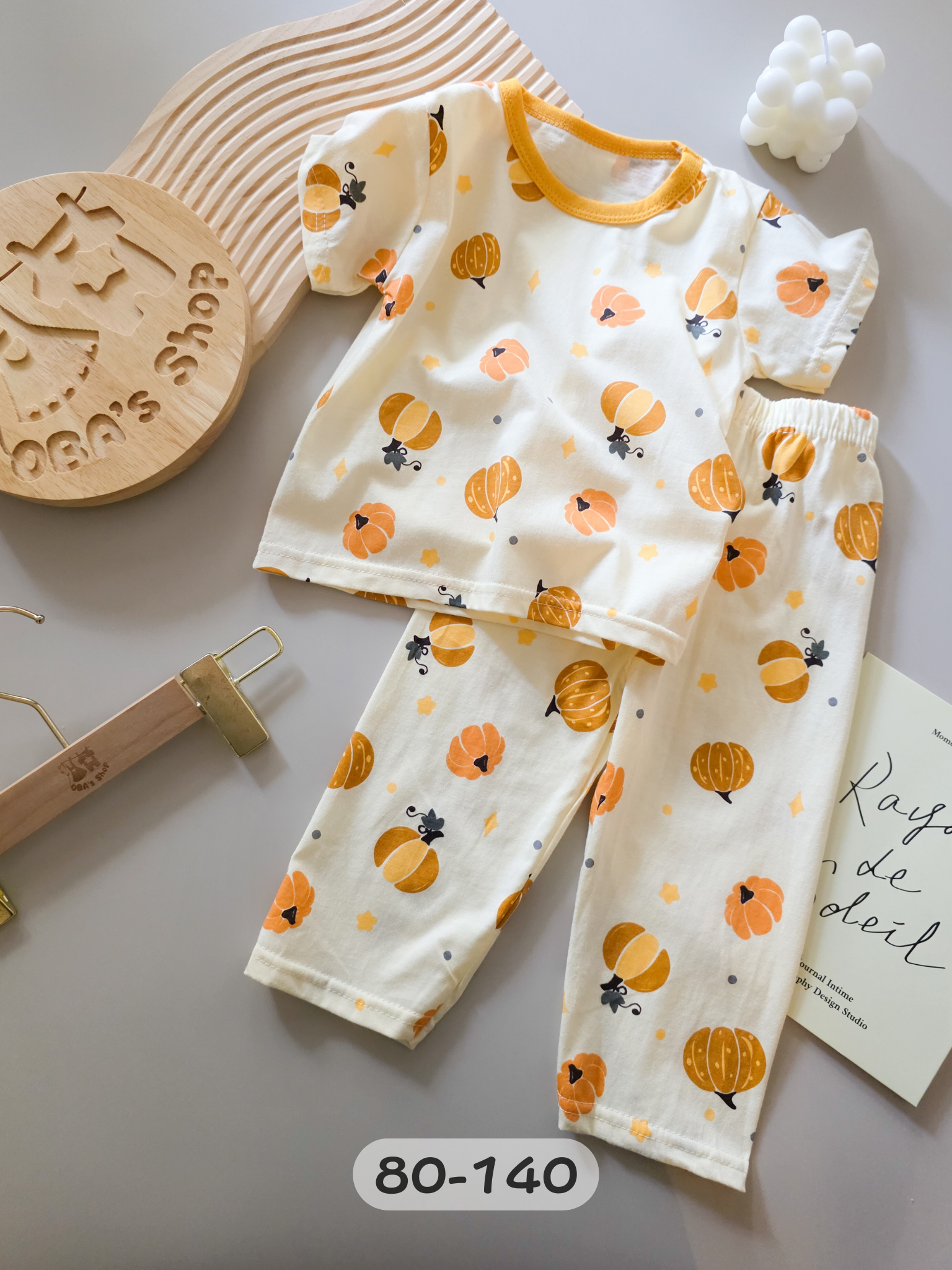 可愛南瓜 短袖長褲居家套裝