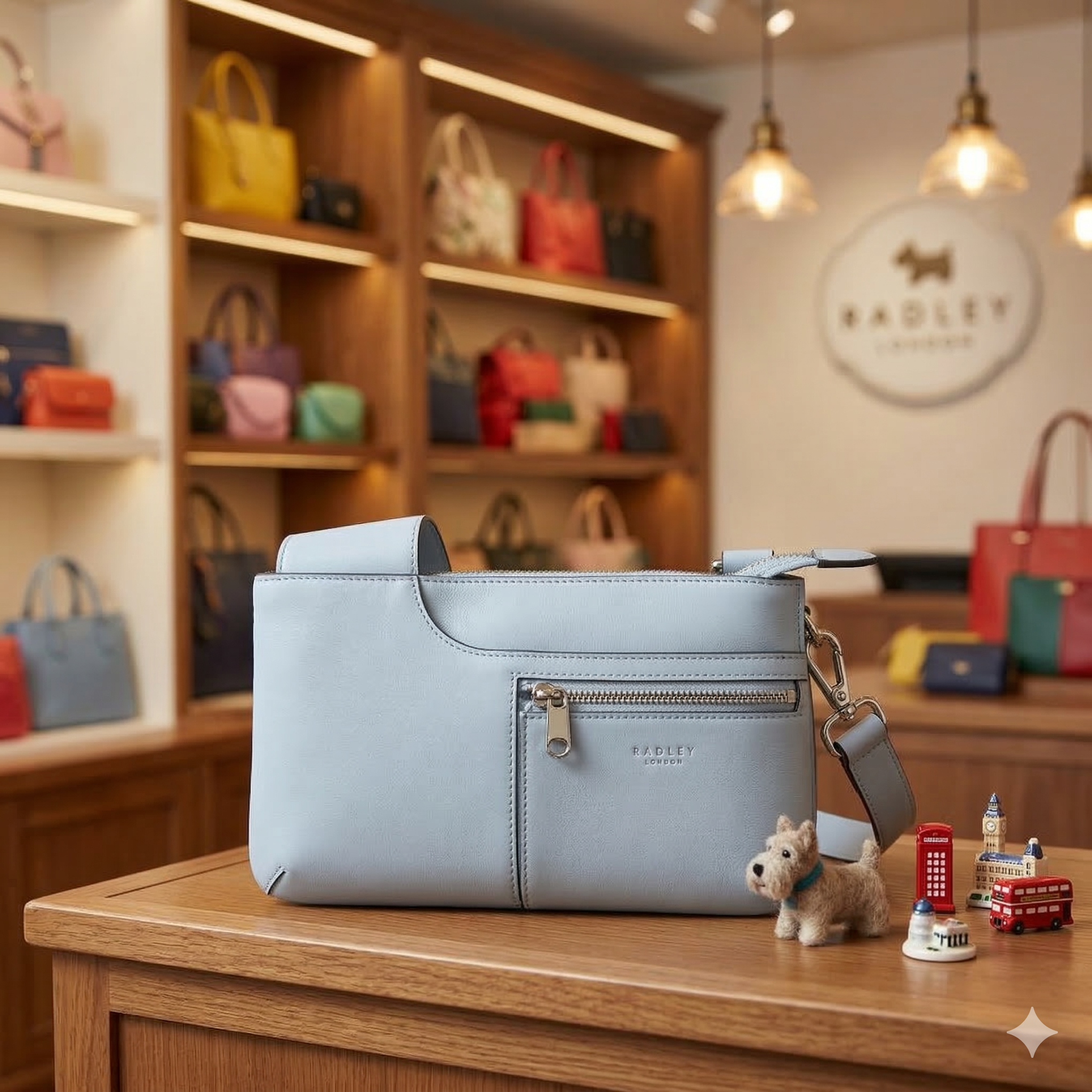 【預購】K031773 Radley London 經典系列 皮革迷你拉鍊斜揹包