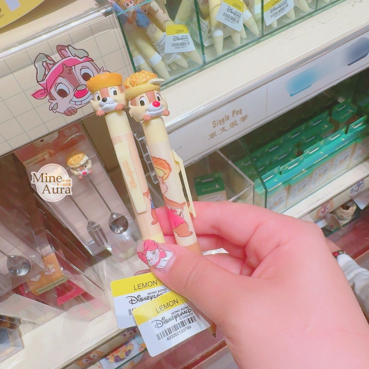 港式美食系列 奇奇蒂蒂 Chip 'n Dale 大頭 造型 立體造型 圓珠筆 -香港迪士尼樂園