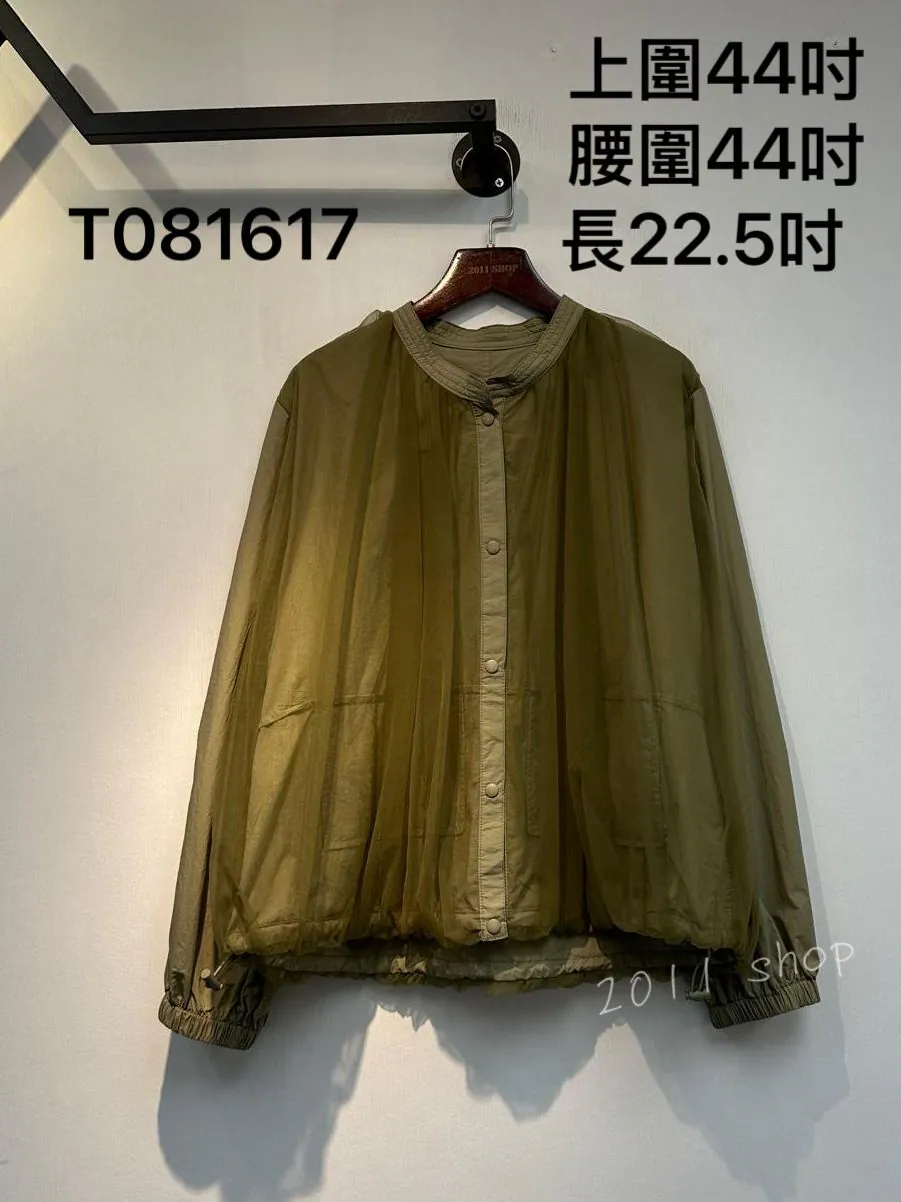 韓國啪鈕紗網雙面外套 上圍44吋 腰圍44吋 長22.5吋 T081617