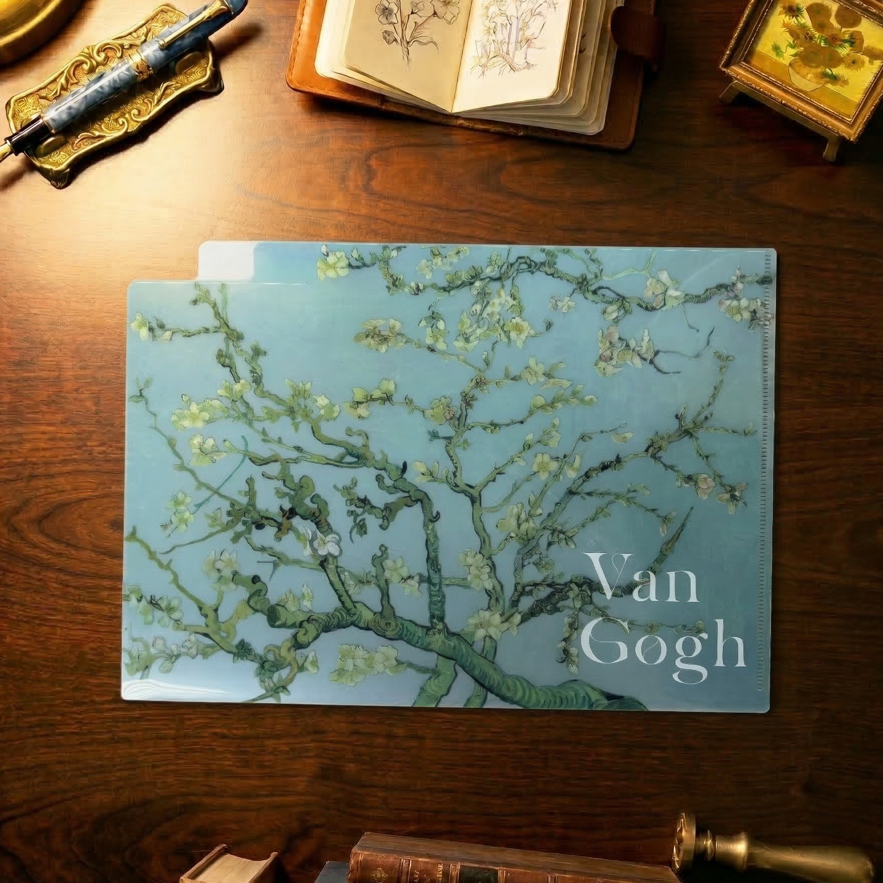 印象派 三層Ｌ夾｜ 梵谷《盛開的杏花》