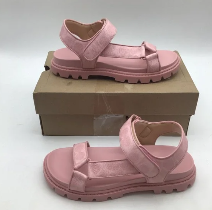 [S] COACH POWDER PINK SIGNATURE SPORT SANDAL, CBB91-POWDER PINK (SCO1208)