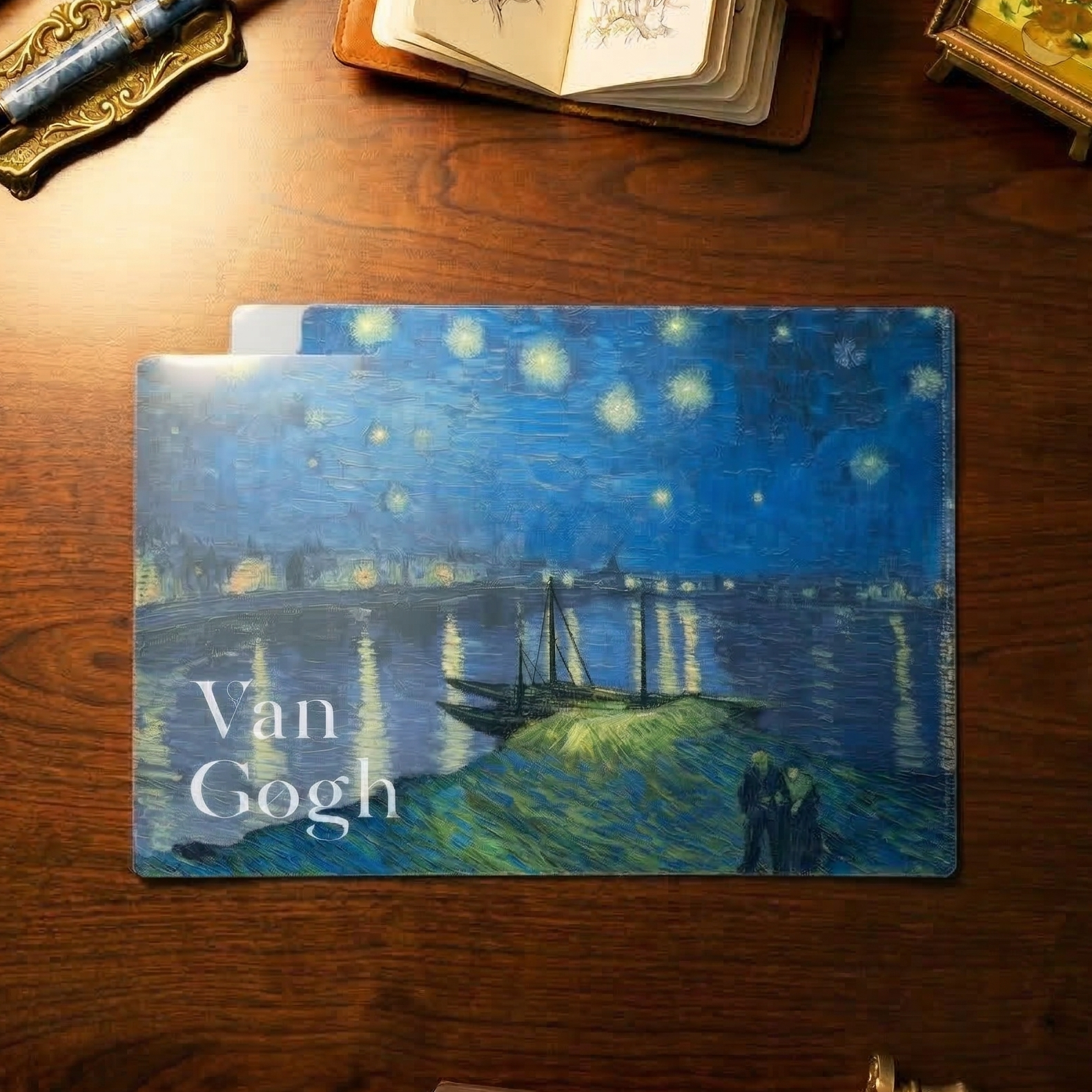 印象派 三層Ｌ夾｜ 梵谷《隆河上的星夜》
