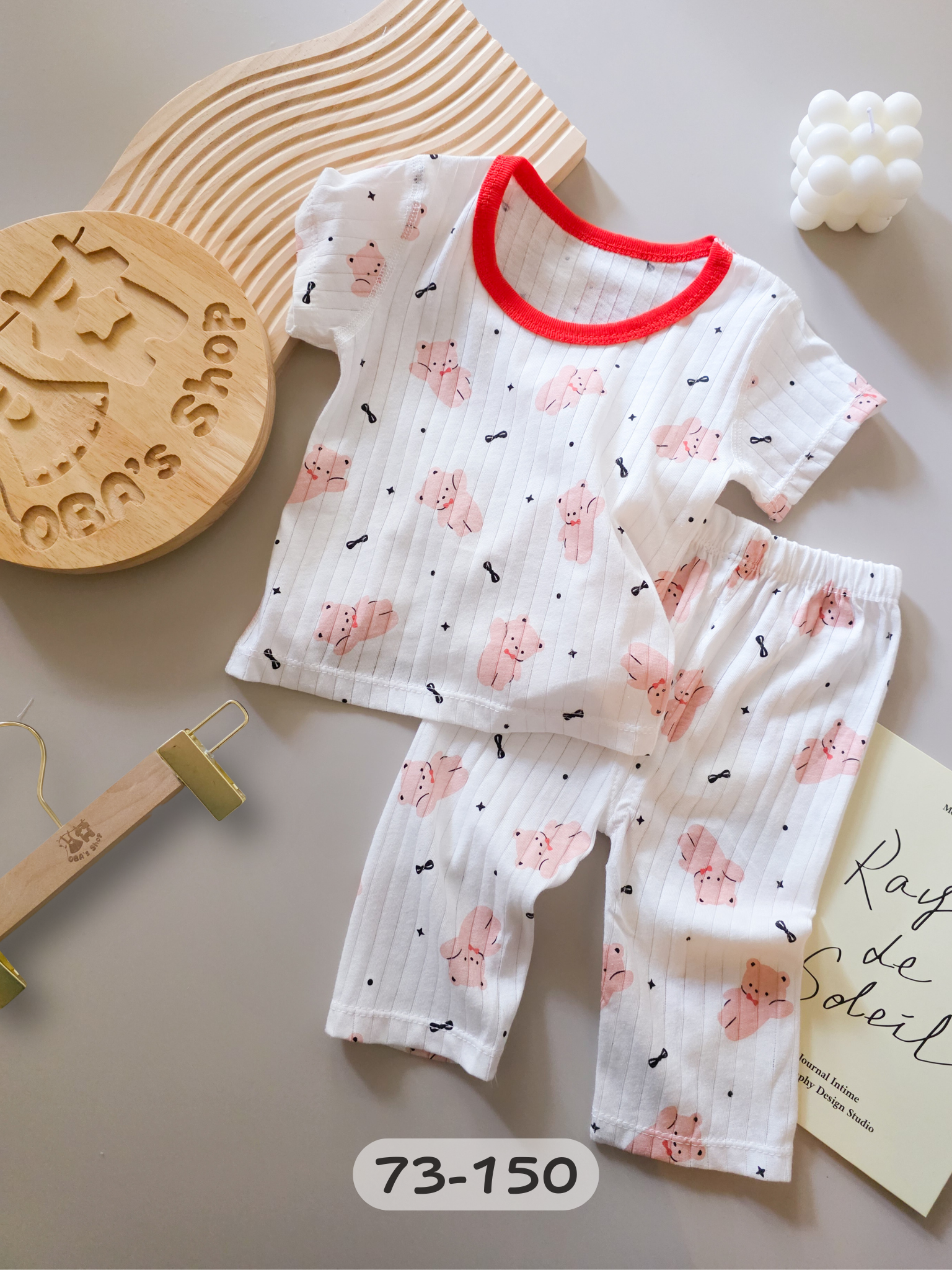 粉色軟糖熊 短袖長褲居家套裝