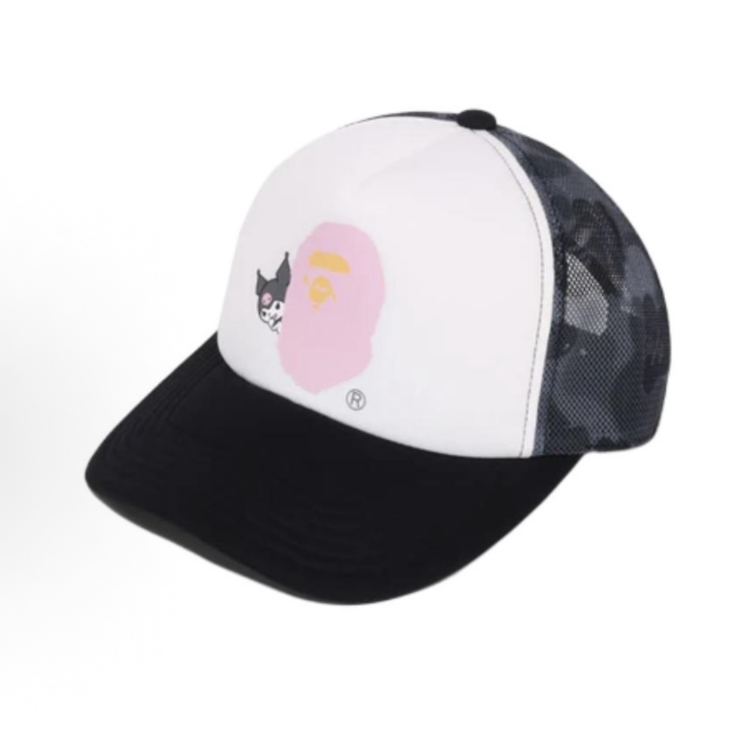 -(B3b01)-A BATHING APE X SANRIO ABC CAMO  三麗鷗 聯名 酷洛米 網帽 -1M23280901