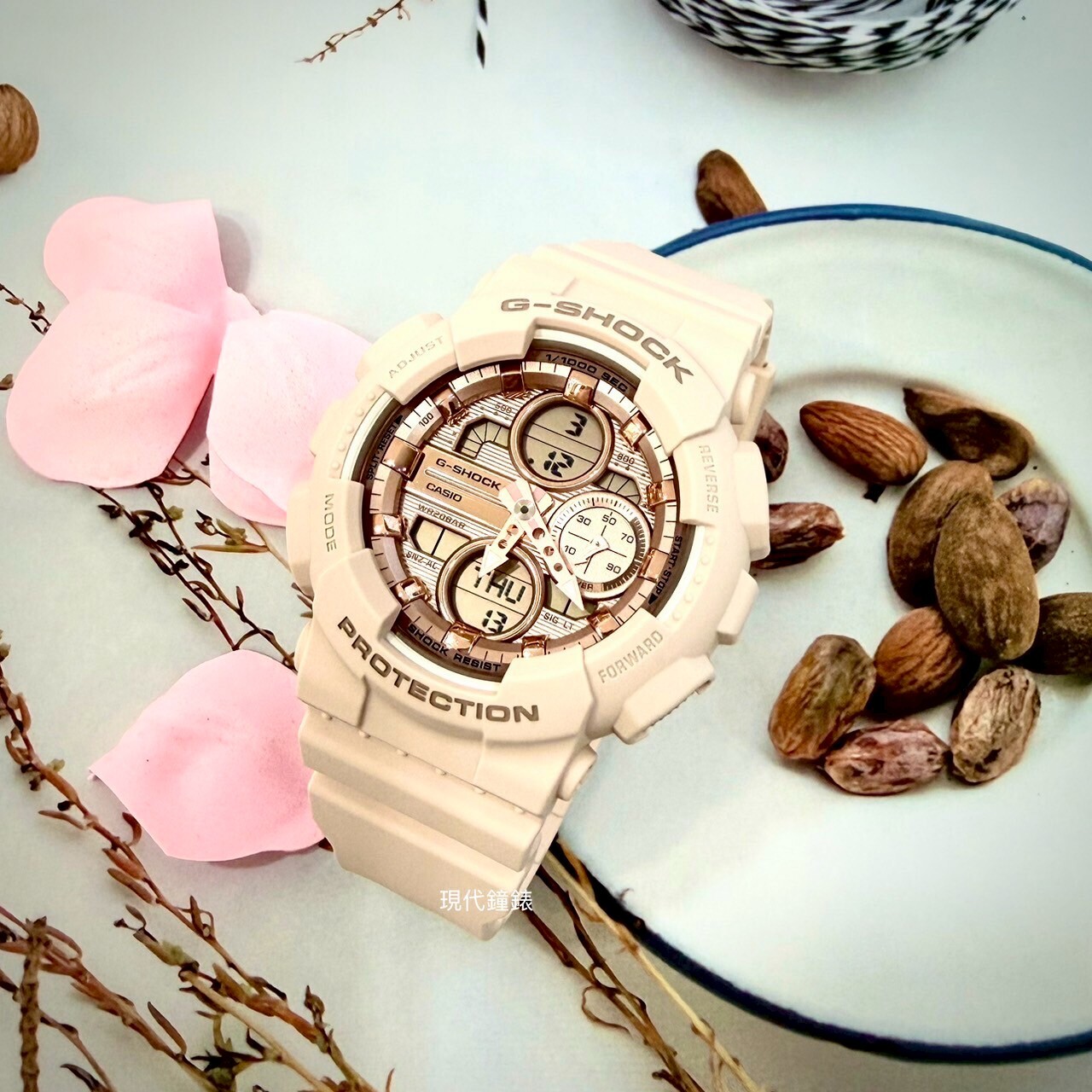 【G-SHOCK】GMA玫瑰金雙顯GMA-S140PG-4A 45.9mm現代鐘錶