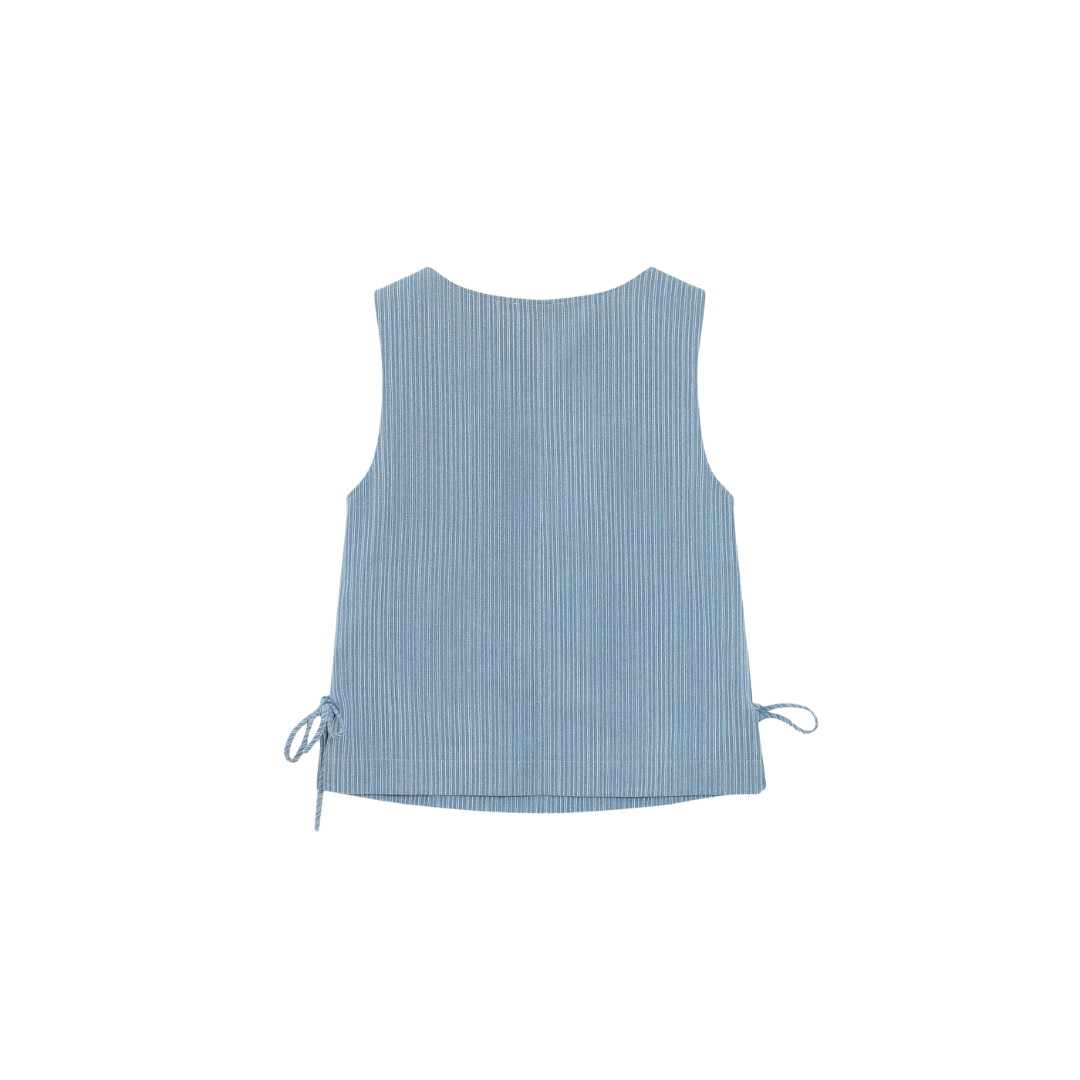 1GM0329-032 [GRACE & MILA] Striped Denim Top Stripedblue Vendome #SS2617021 (C-EU-E)