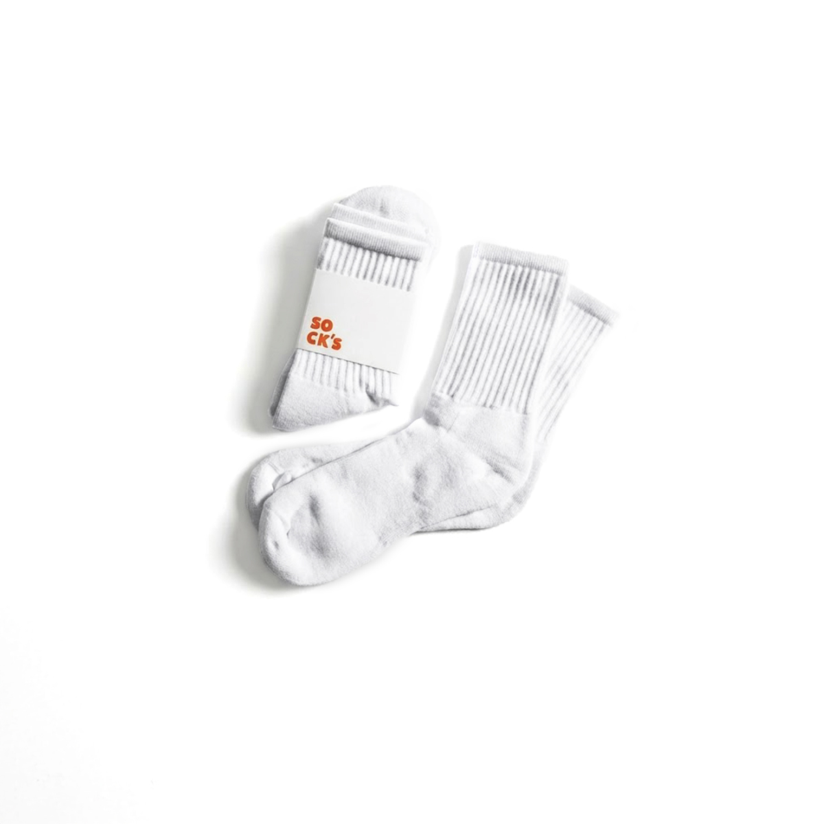 Basic Socks 純白休閒厚長襪子
