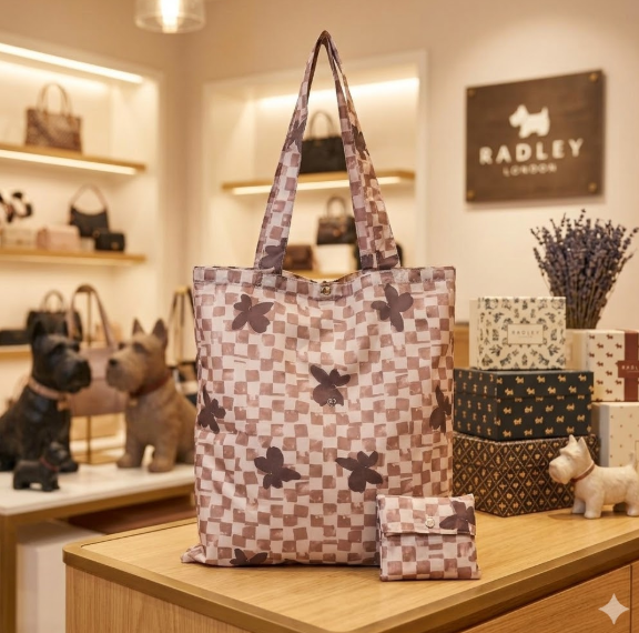 【預購】RADLEY LONDON H031708 經典蘇格蘭紋可摺疊環保購物袋