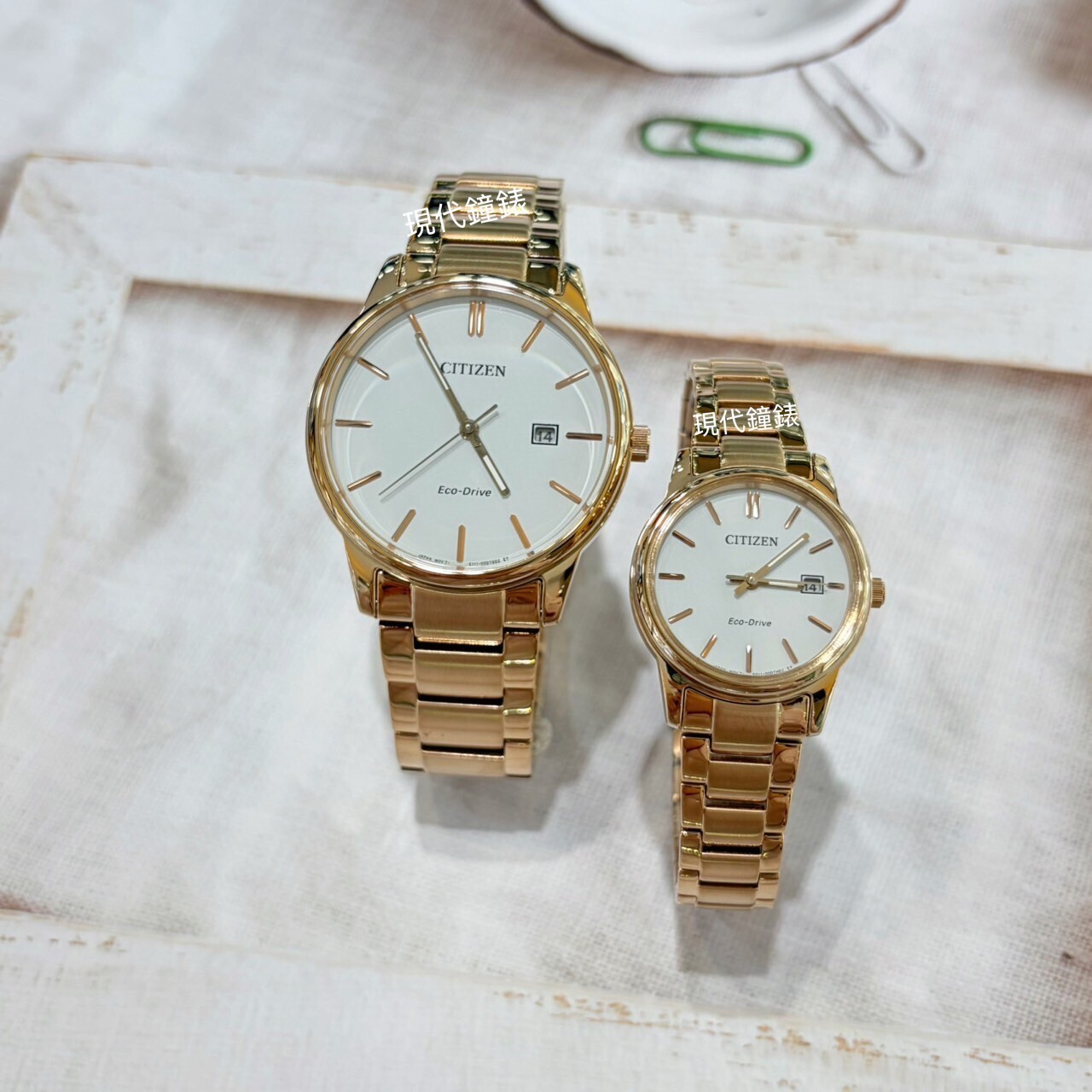 【CITIZEN 星辰】簡約經典對錶EW2313-93A(28mm)/BM6973-97A(35mm) 現代鐘錶