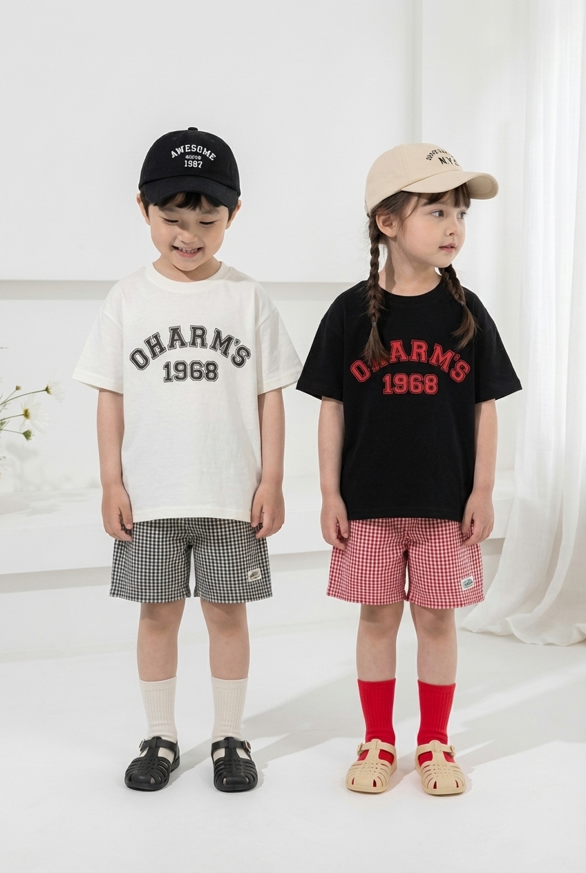 正韓夏Orangemom 三色方格短褲