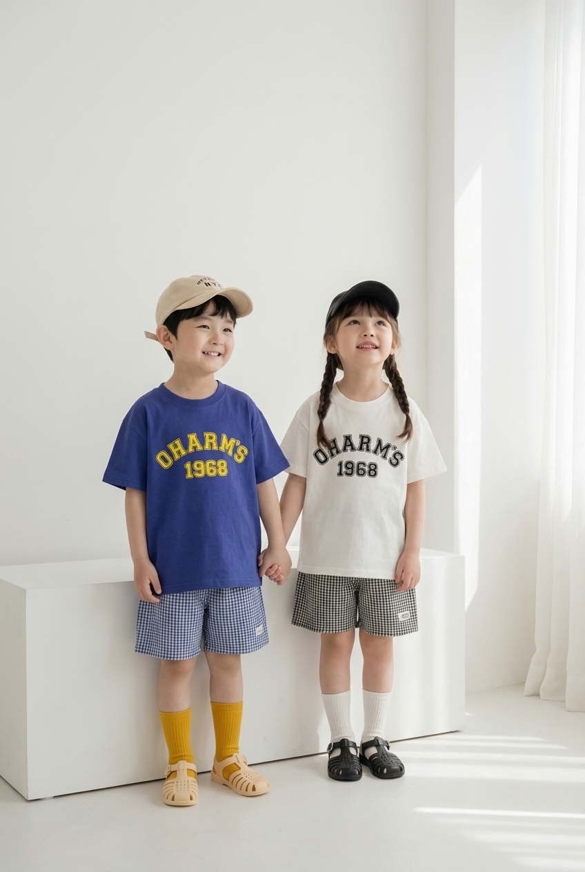 正韓夏Orangemom 三色方格短褲