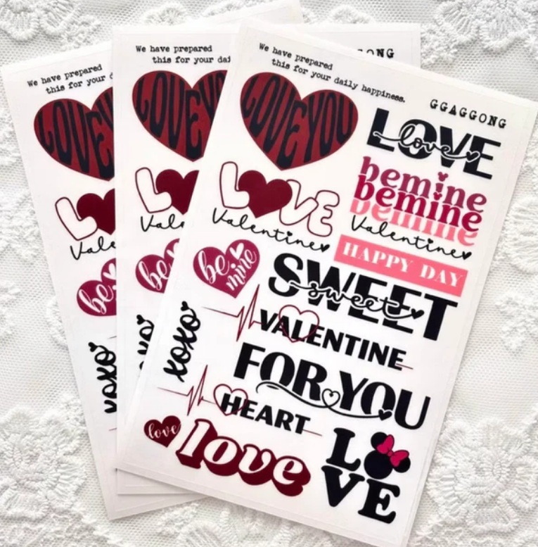 韓國 ggaggong．情人節文字 PET貼紙包