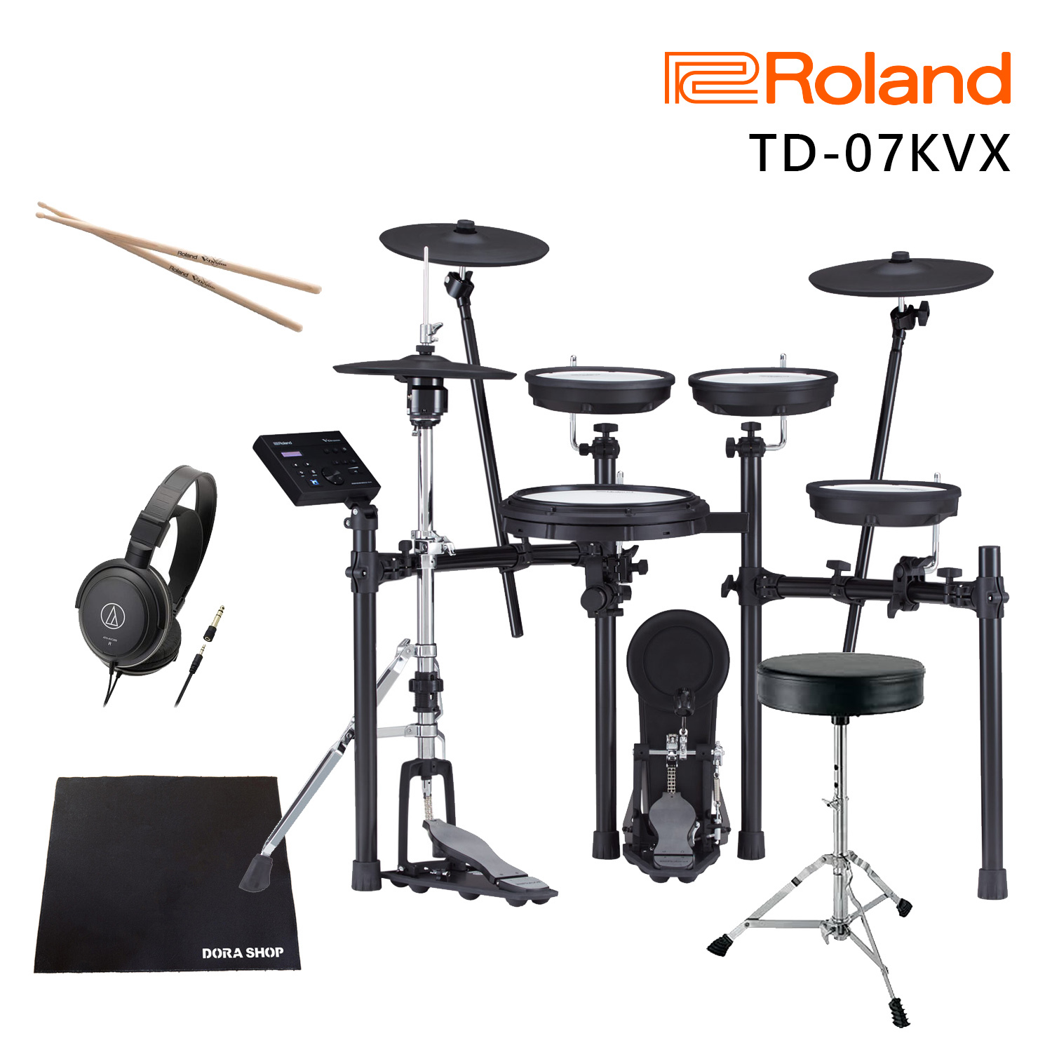 可安裝 ROLAND TD-07KVX 電子套鼓 電子鼓 TD-07系列 送鼓椅 鼓棒 鼓毯 耳機