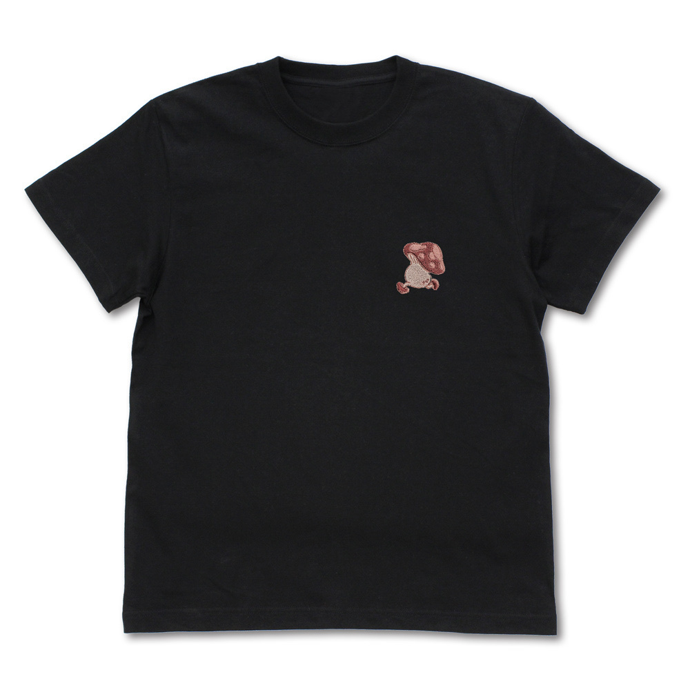 Cospa 033026 歩き茸 ワンポイント刺繍Tシャツ [ダンジョン飯] BLACK