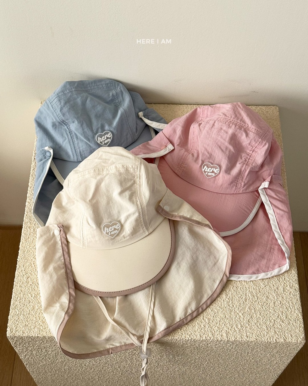 正韓夏hereiam 三色護脖防曬帽