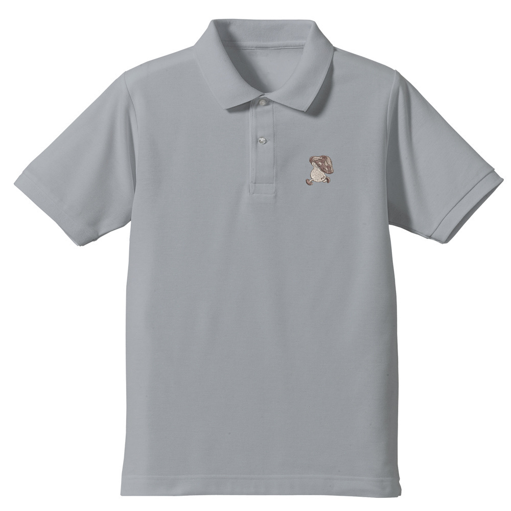 Cospa 033026 歩き茸 ワンポイント刺繍ポロシャツ [ダンジョン飯] GRAY