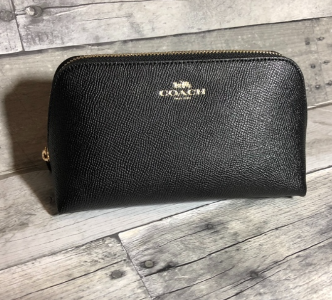[S] COACH CV396 CSRN LEATHER CORNER ZIP,IM/BLACK, 196395413522 (SCO855)