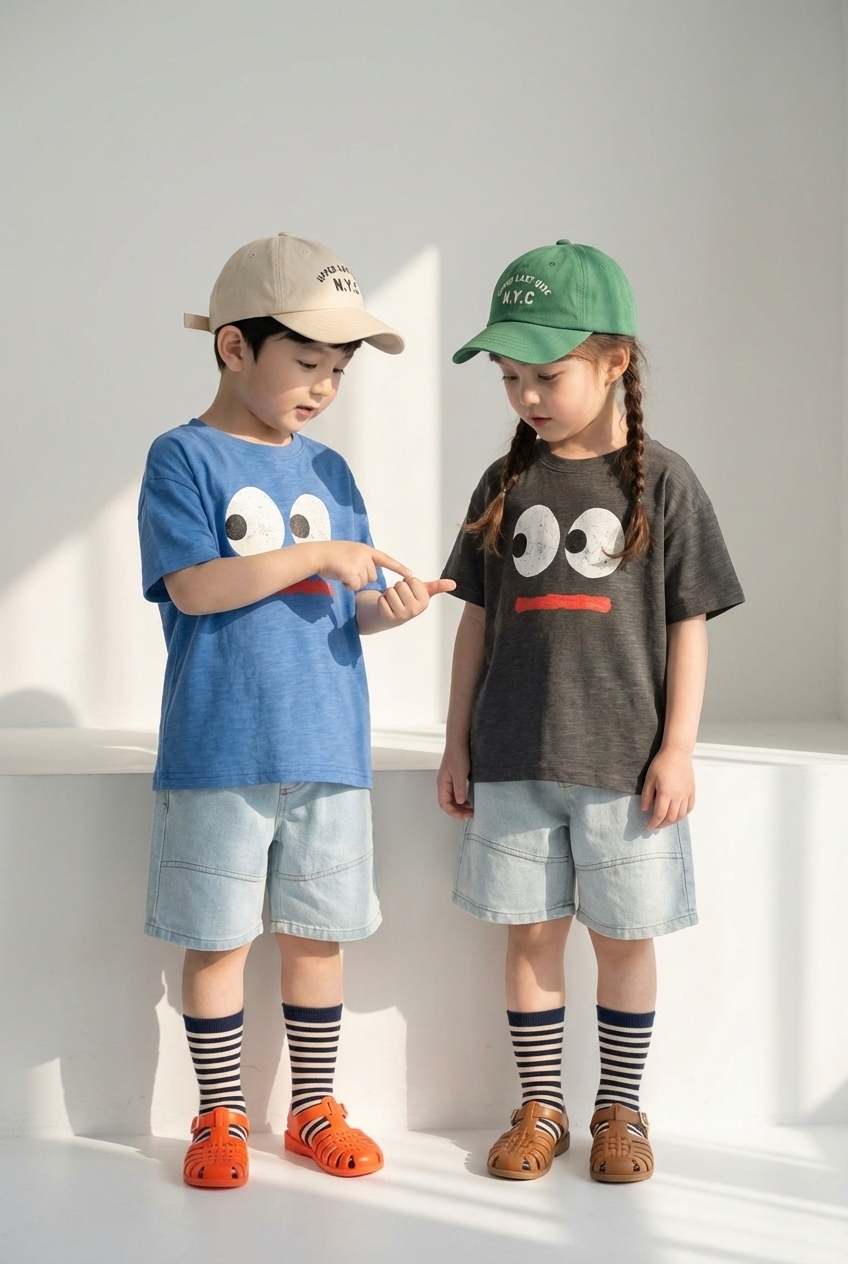 正韓夏Orangemom 兩色大眼睛上衣