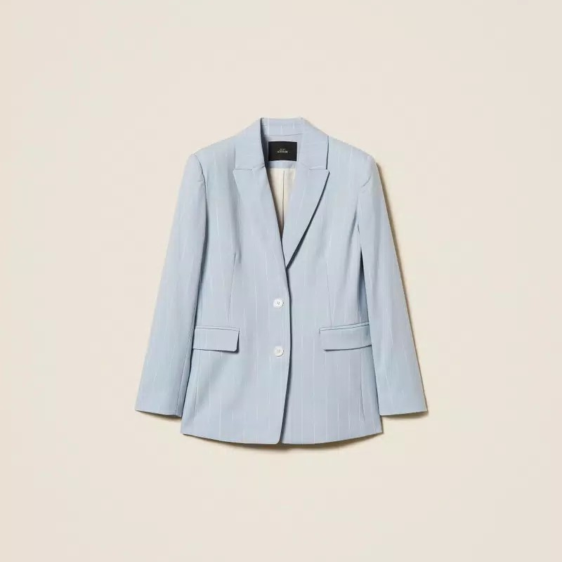 1TS0319-083 [TWINSET] Giacca Blazer Gessata Skyline Pinstripe #261AP2170 (C-EU-E)