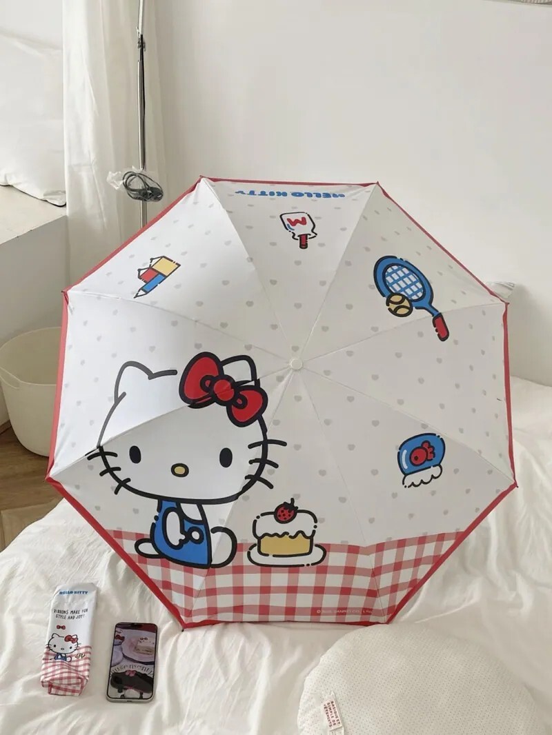 三麗鷗 HELLO KITTY 正版授權 三折疊 手動 雨傘