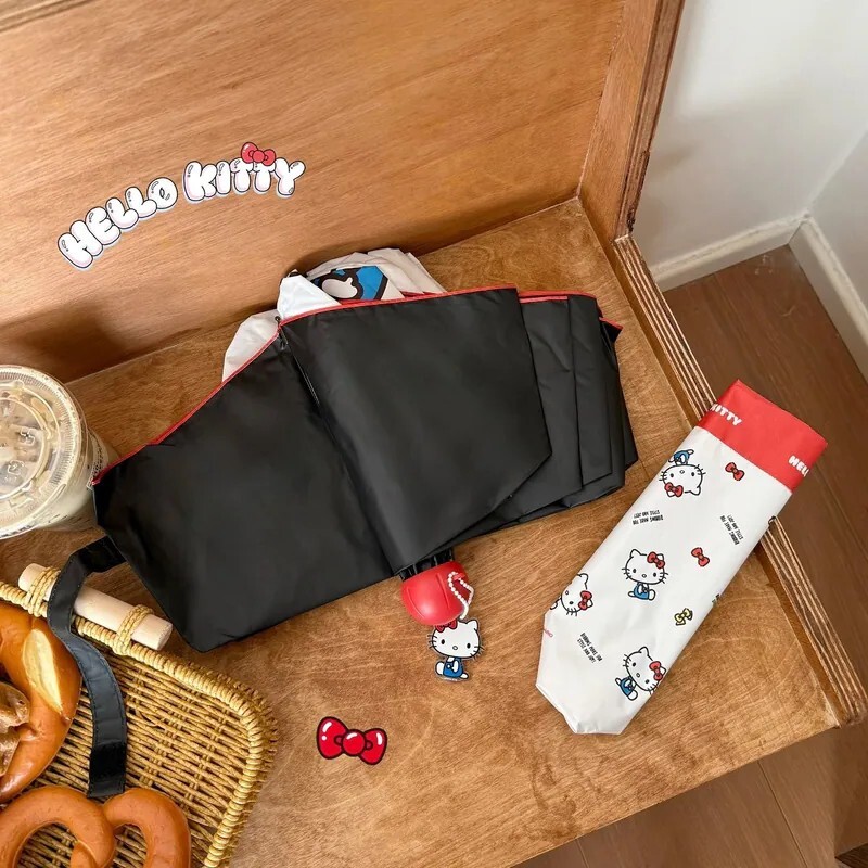 三麗鷗 HELLO KITTY 正版授權 三折疊 手動 雨傘