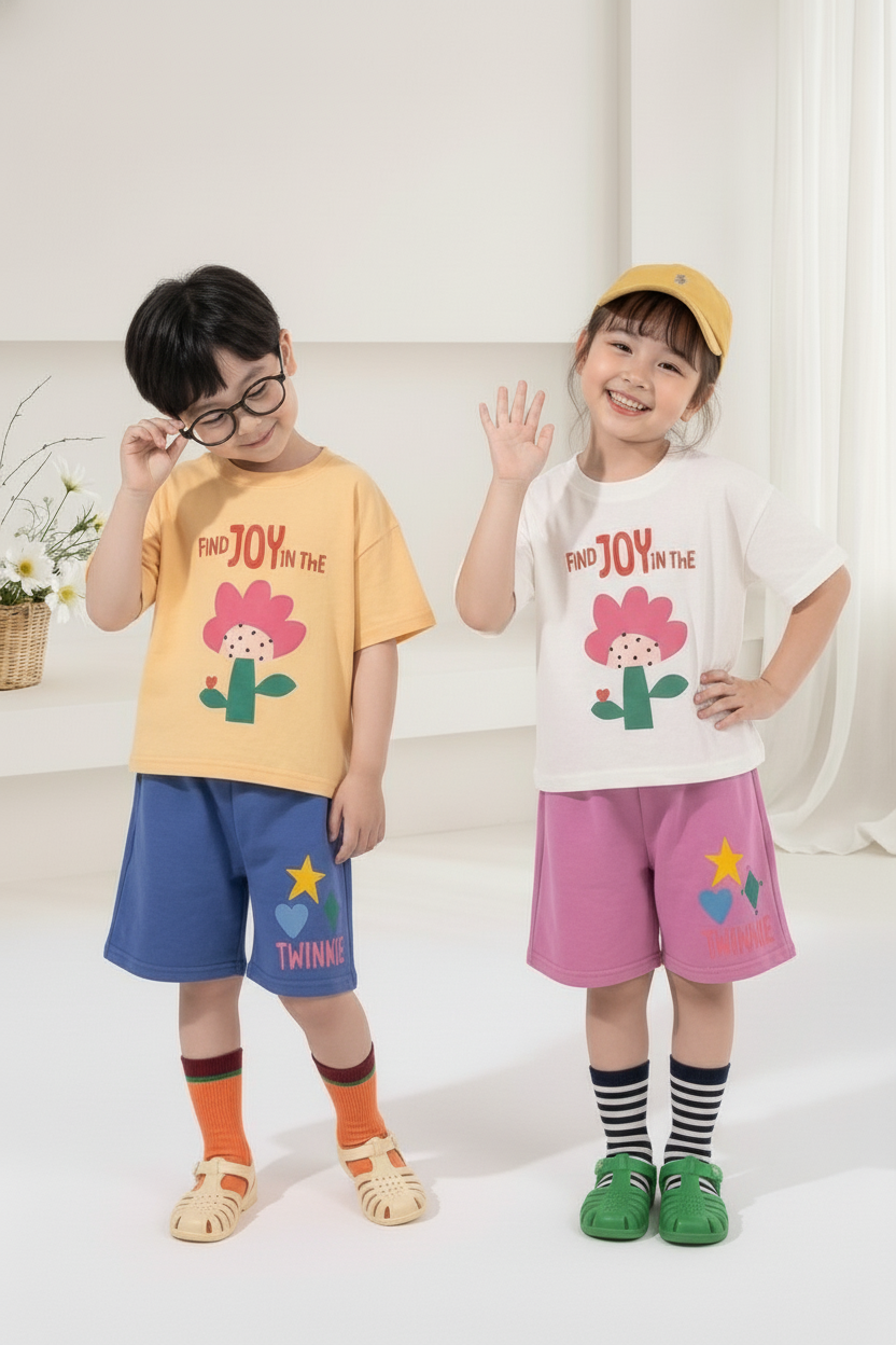 正韓夏Orangemom 兩色繽紛花上衣