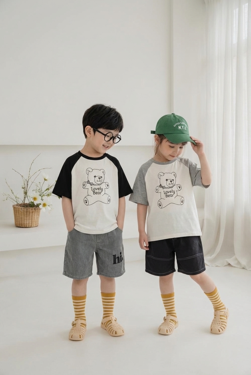 正韓夏Orangemom 四色LOVELY小熊上衣