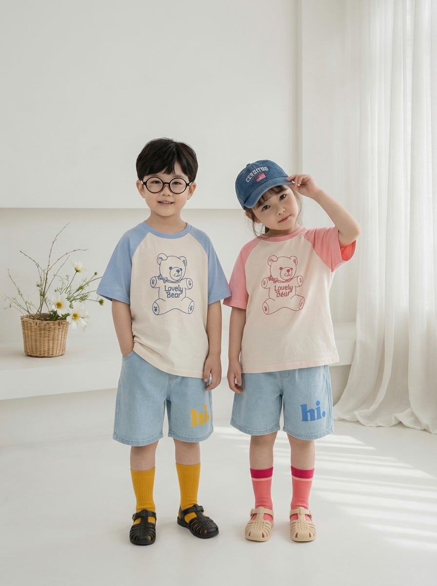 正韓夏Orangemom 四色LOVELY小熊上衣