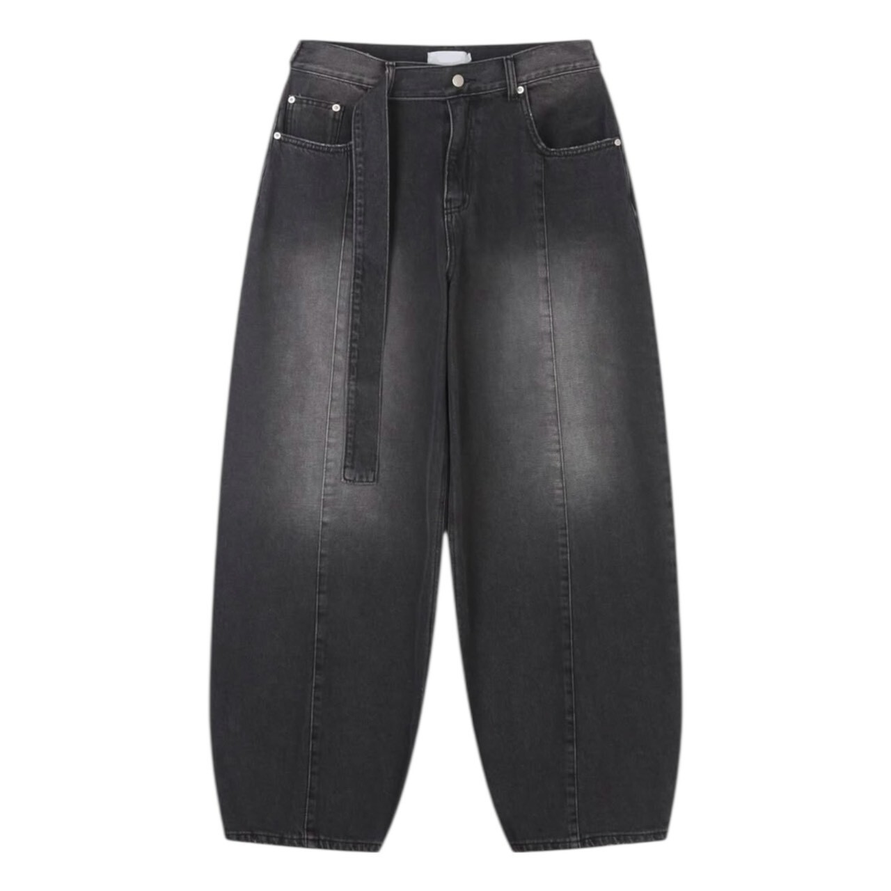 《K》漂色洗舊復古錐形牛仔褲