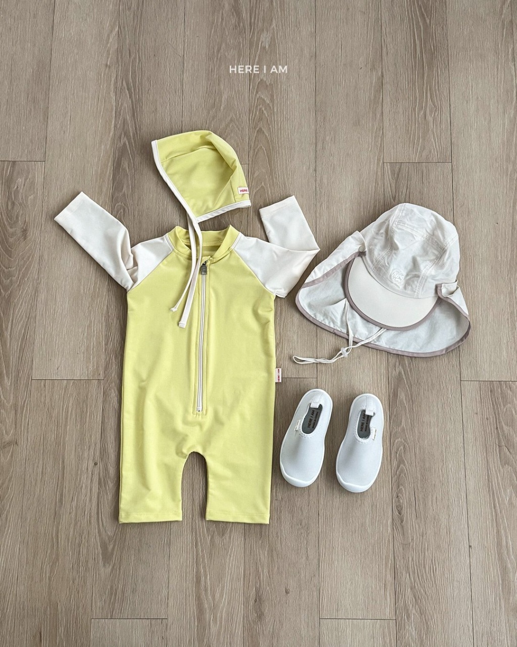 正韓夏hereiam 素色綁帶泳帽