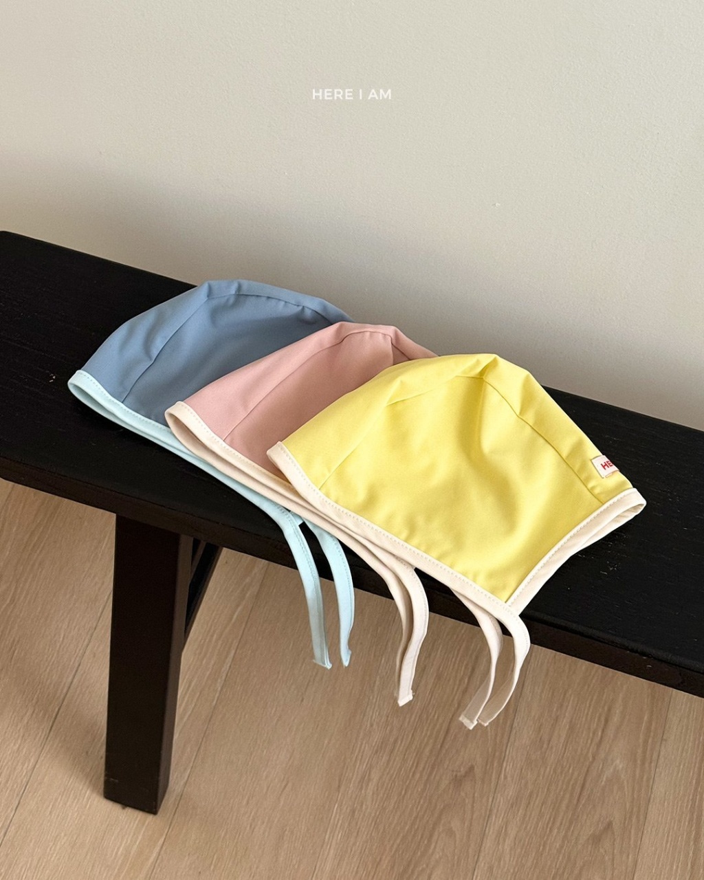 正韓夏hereiam 素色綁帶泳帽