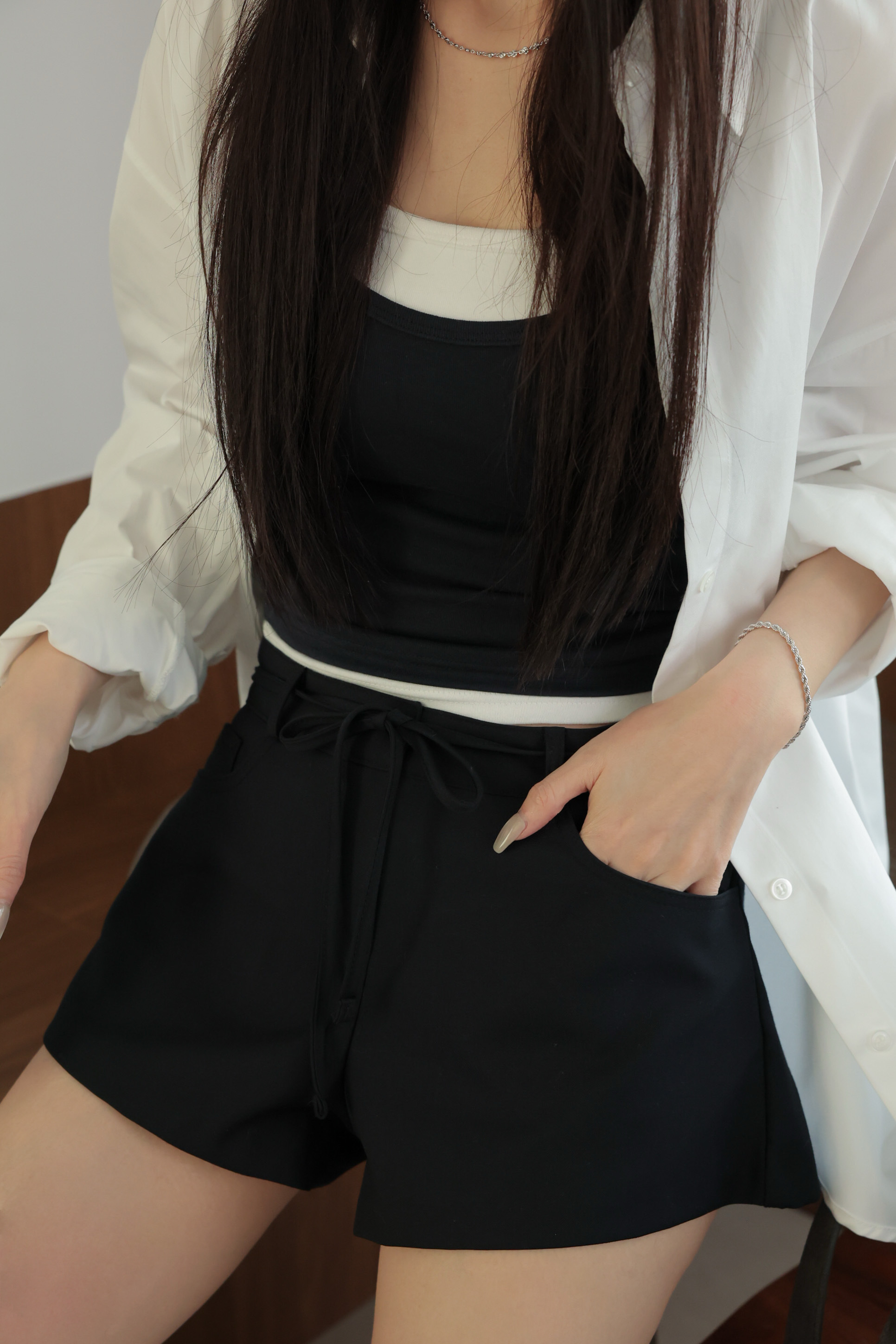 大愛的綁帶西裝短褲 HA32