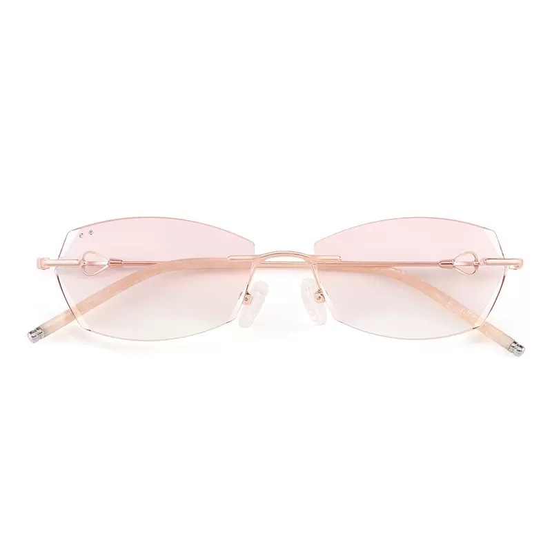 WS030 B4 時尚年輕超輕鈦防藍光疲勞眼鏡太陽眼鏡 淺粉色 送配飾鏈