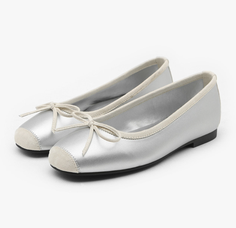 [S] SAPPUN Kate Ribbon Flats ,316371,Silver, S316400 (SZZ984)