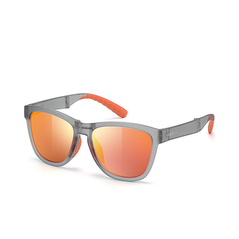 WS033 B7 折疊運動鏡 淺灰框炫彩紅