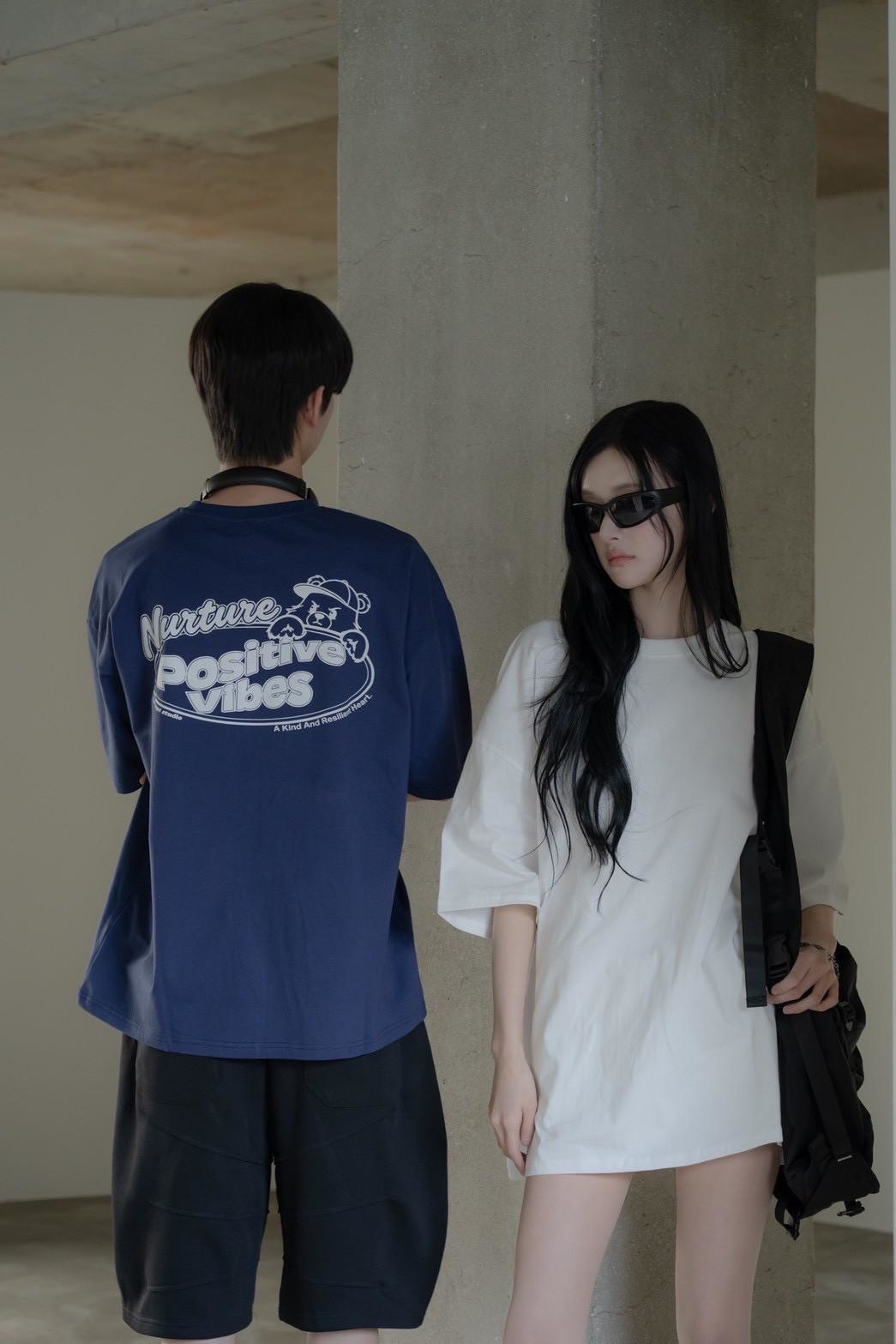 潮流帽子熊印花短T  81180