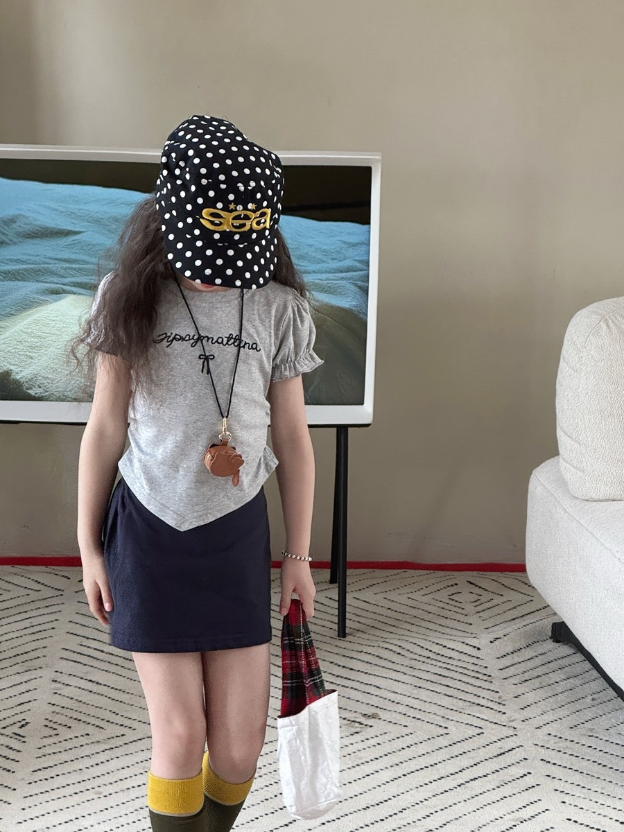 三色泡泡袖不規則蝴蝶結上衣