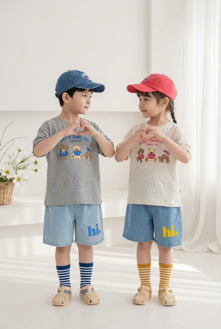 正韓夏Orangemom 四色微笑熊熊上衣