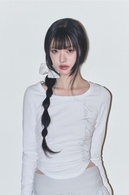 ILLIGO 修身褶皺字母長袖 MAR