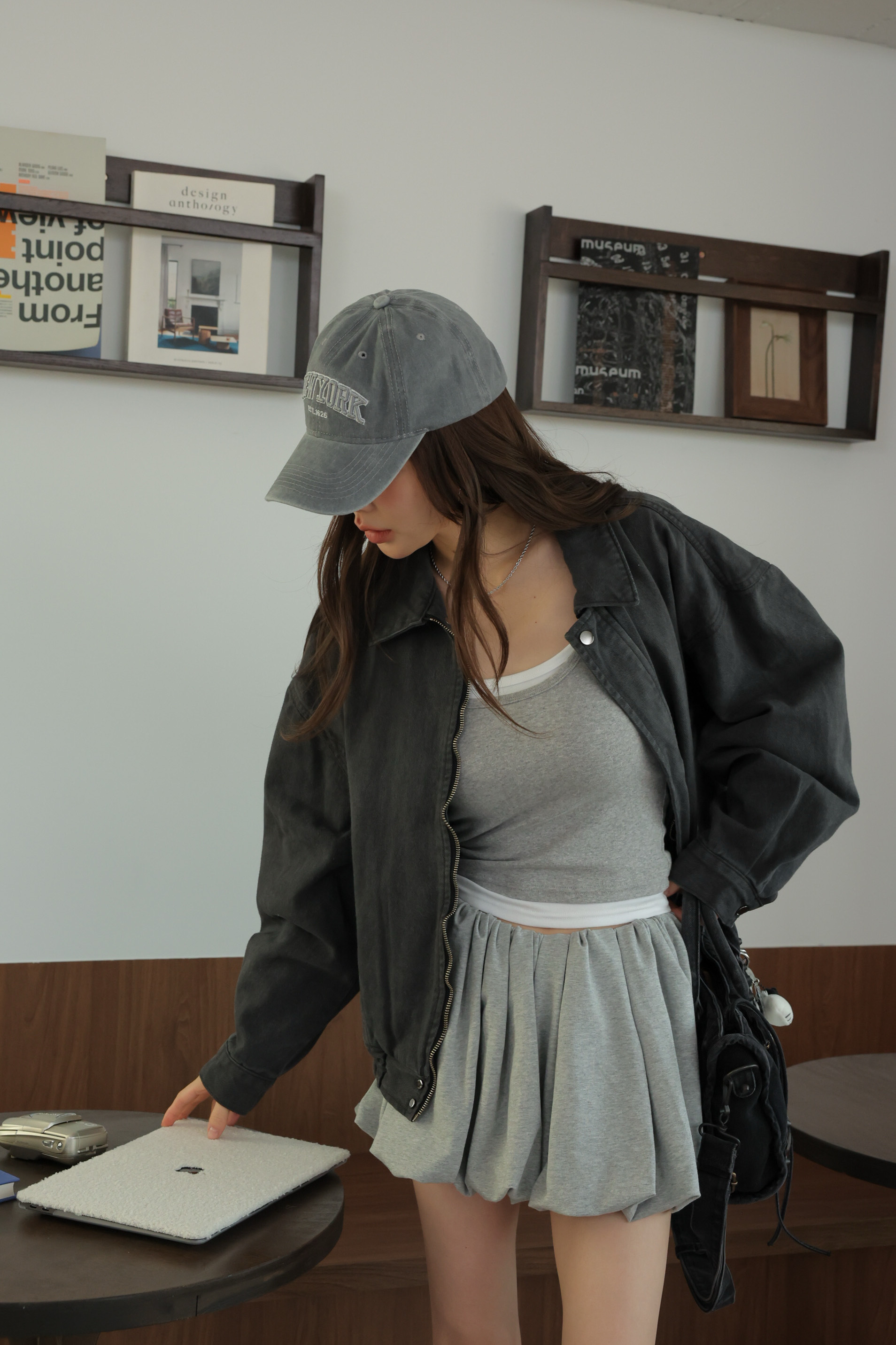 必買品牌感碳灰色牛仔外套 HA15