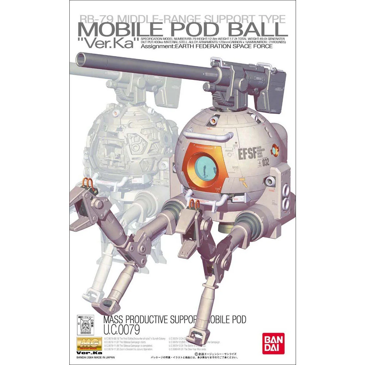 萬代 MG 1/100 球艇 RB-79 Ver.Ka 組裝模型