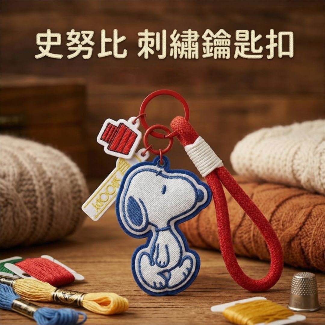 史諾比 |刺繡 鎖匙扣 飾物