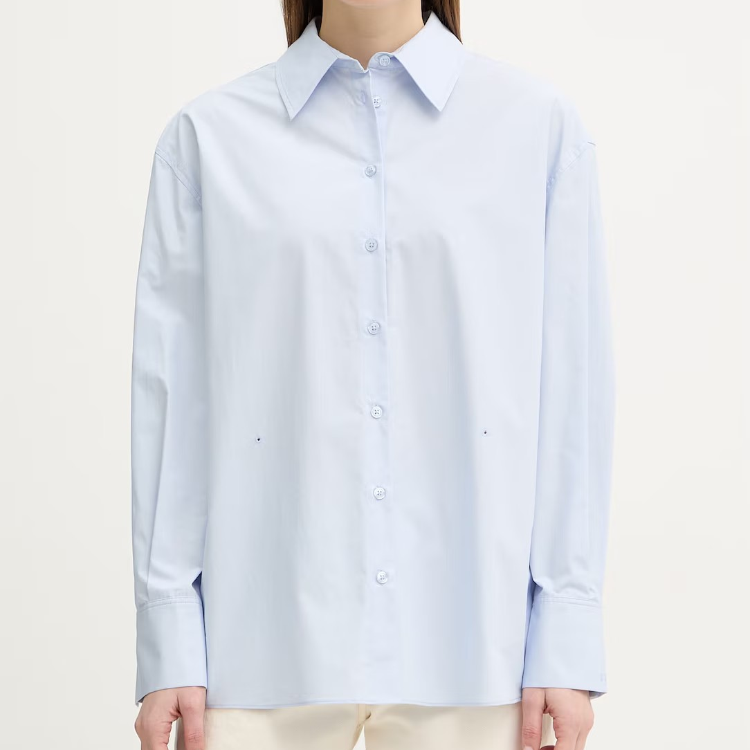 1TS0319-063 [TWINSET] Cotton Shirt Blue #261TE2010 (C-EU-E)