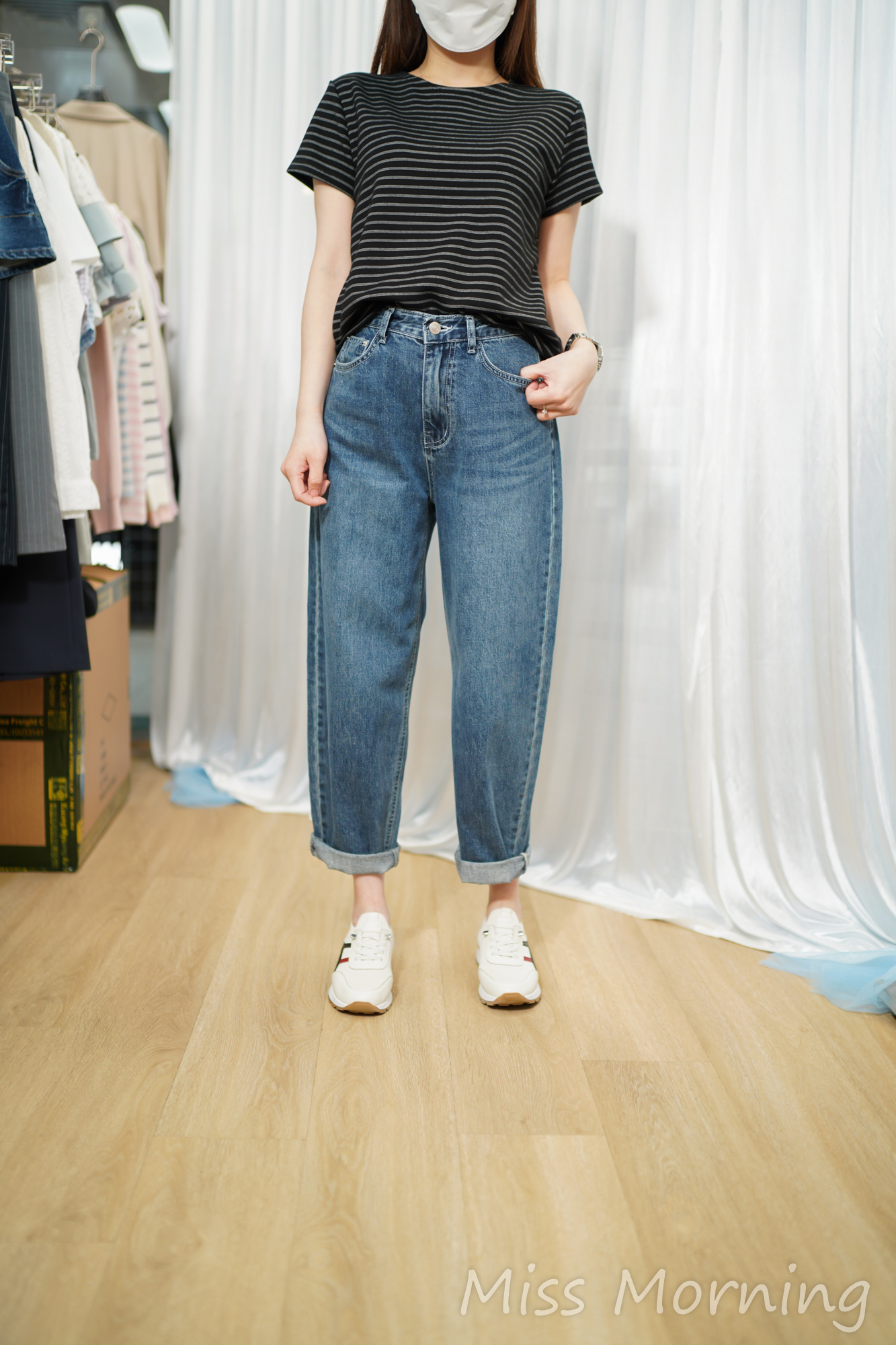 顯瘦清新條子衫(15109)