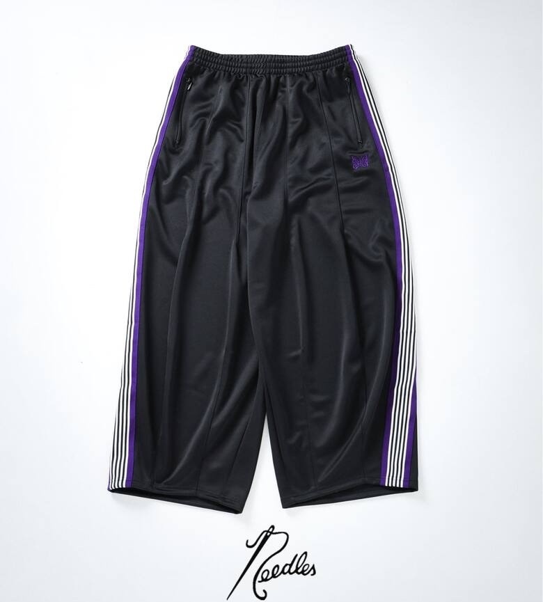 Needles H.D. Track Pant 限定別注 寬版長褲 黑白紫