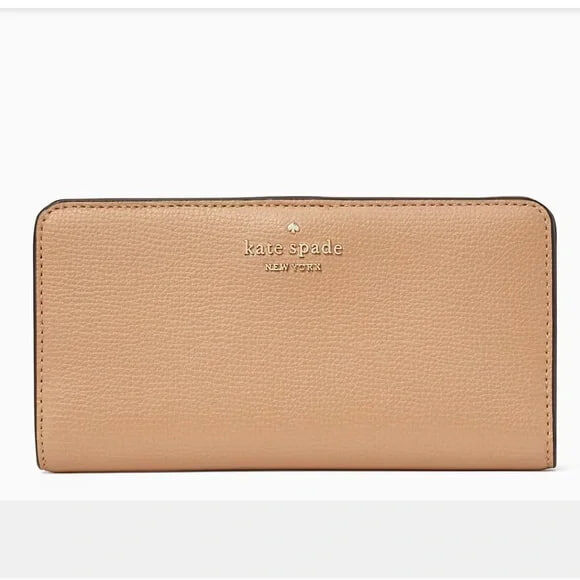 [S] KATE SPADE LIGHT FAWN KH611 BRYNN SAFFIANO PVC LG SLIM BIFOLD WALLET, 196021503429 (SKS1724)