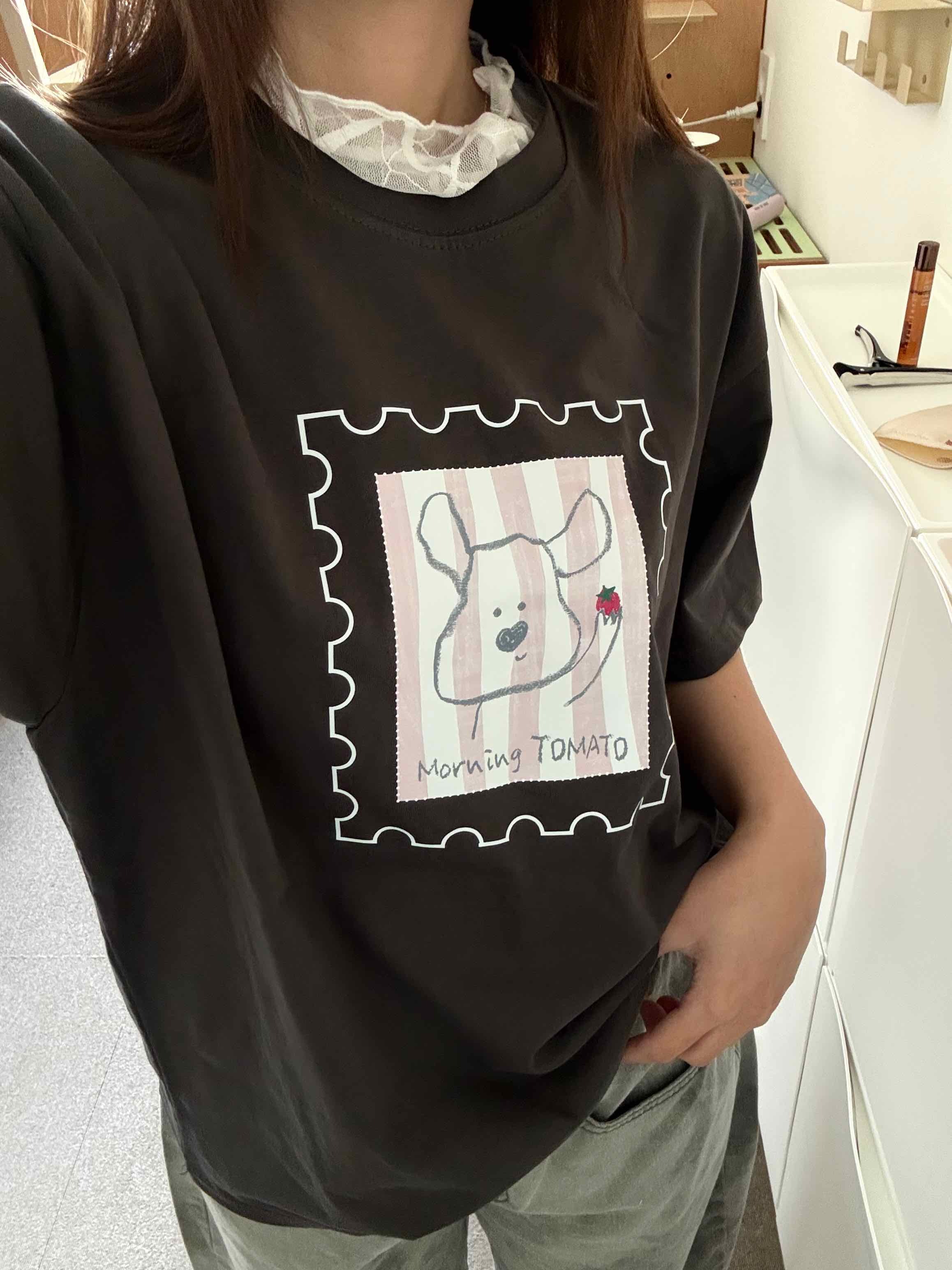 🇰🇷超Q狗狗郵票短袖大T｜3 color