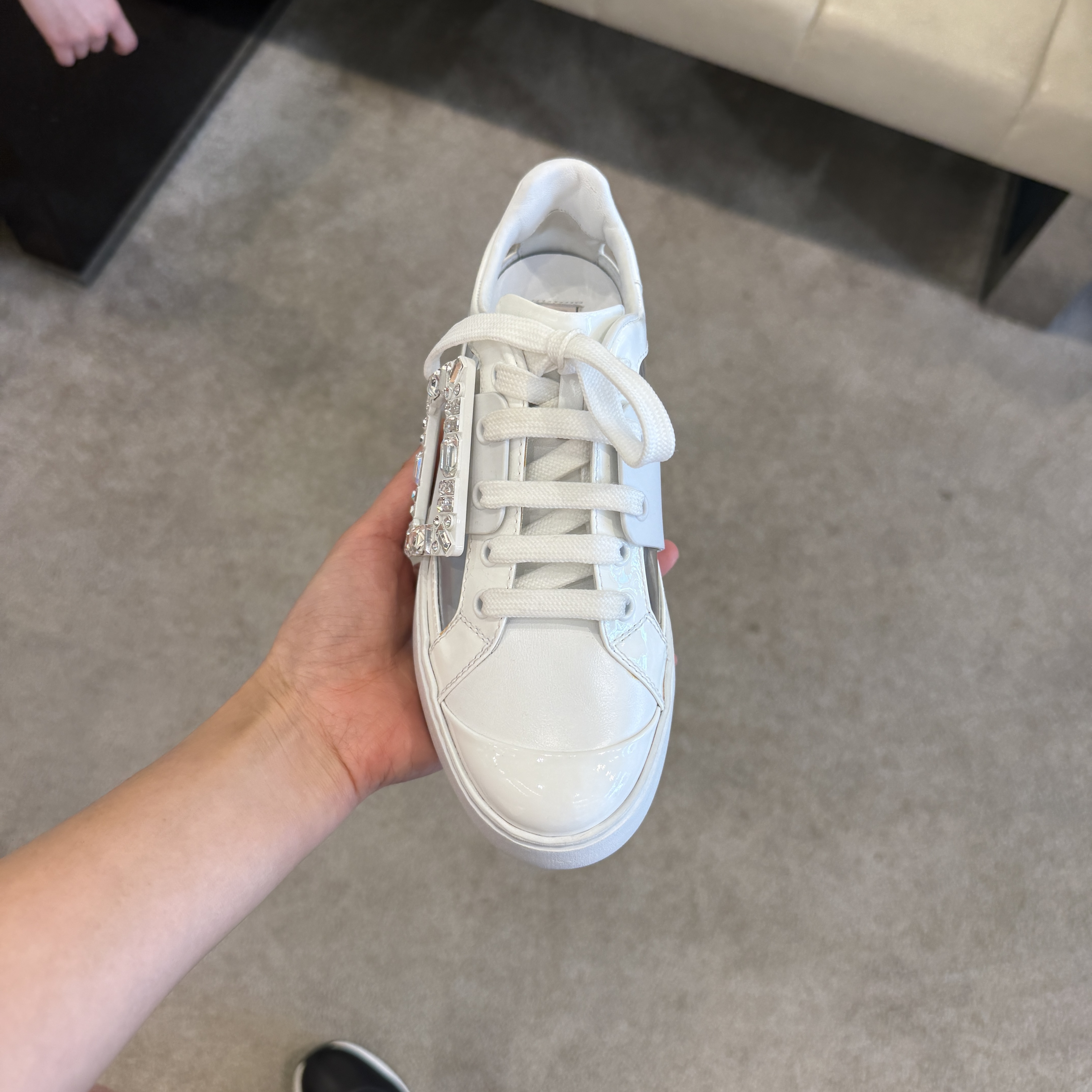 Roger Vivier RV viv skate pvc sneakers white